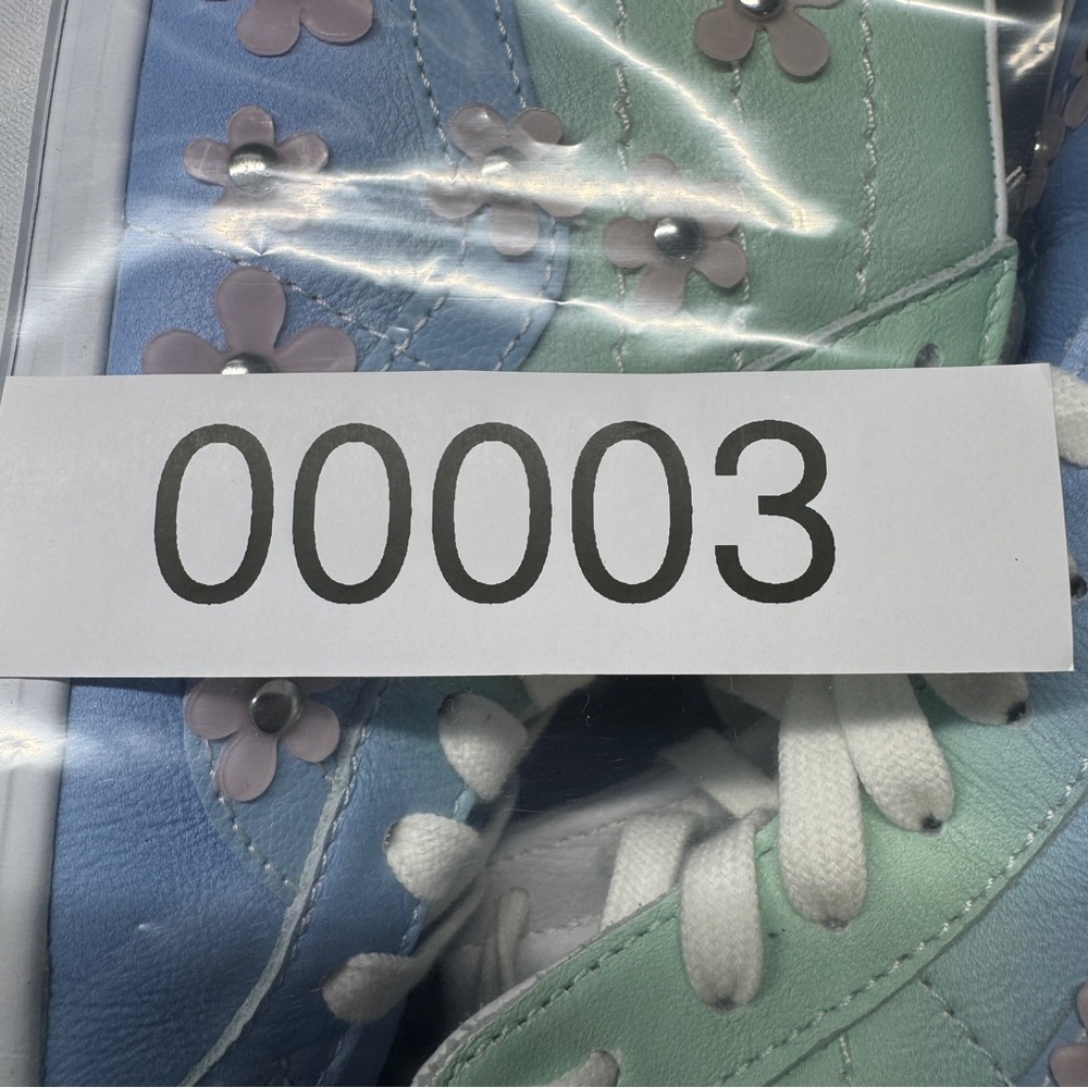 Vans Women’s Sandy Liang High Top Blue and Green Leather Boots Sneakers Size 5.5 - Picture 11 of 11